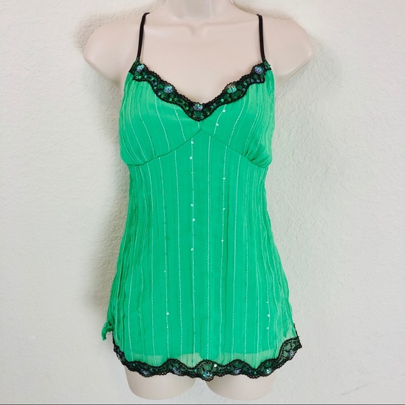 No Boundaries Tops - No Boundaries green brown camisole top